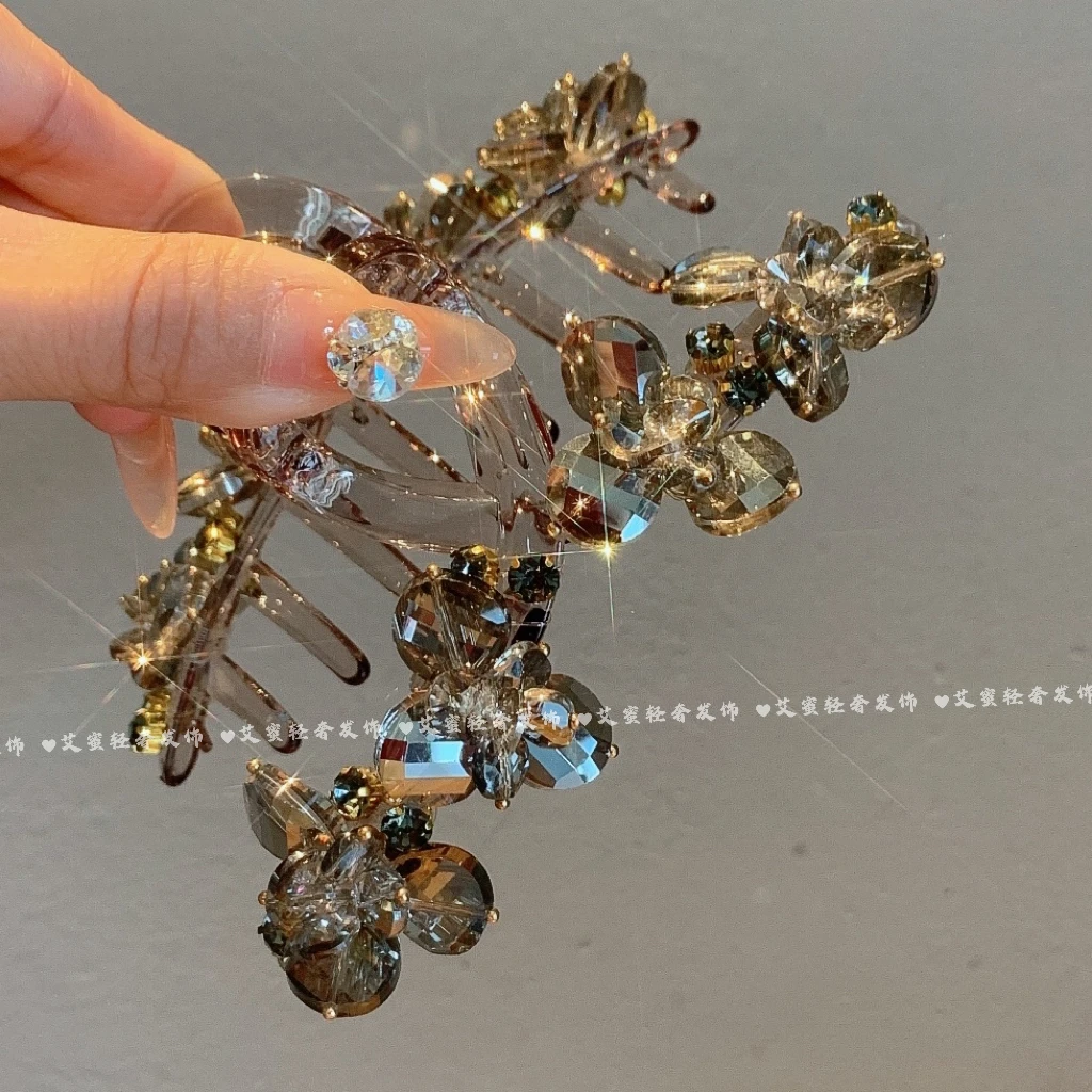 韩系高级感时尚简约清冷感抓夹手工精致后脑勺女鲨鱼夹