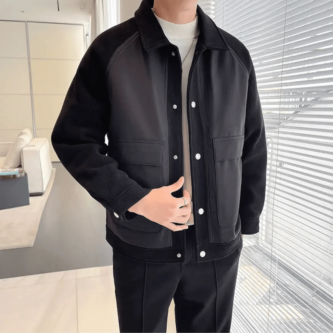 【二棉加厚】秋款加厚二棉时尚夹克男士百搭休闲外套-2395
