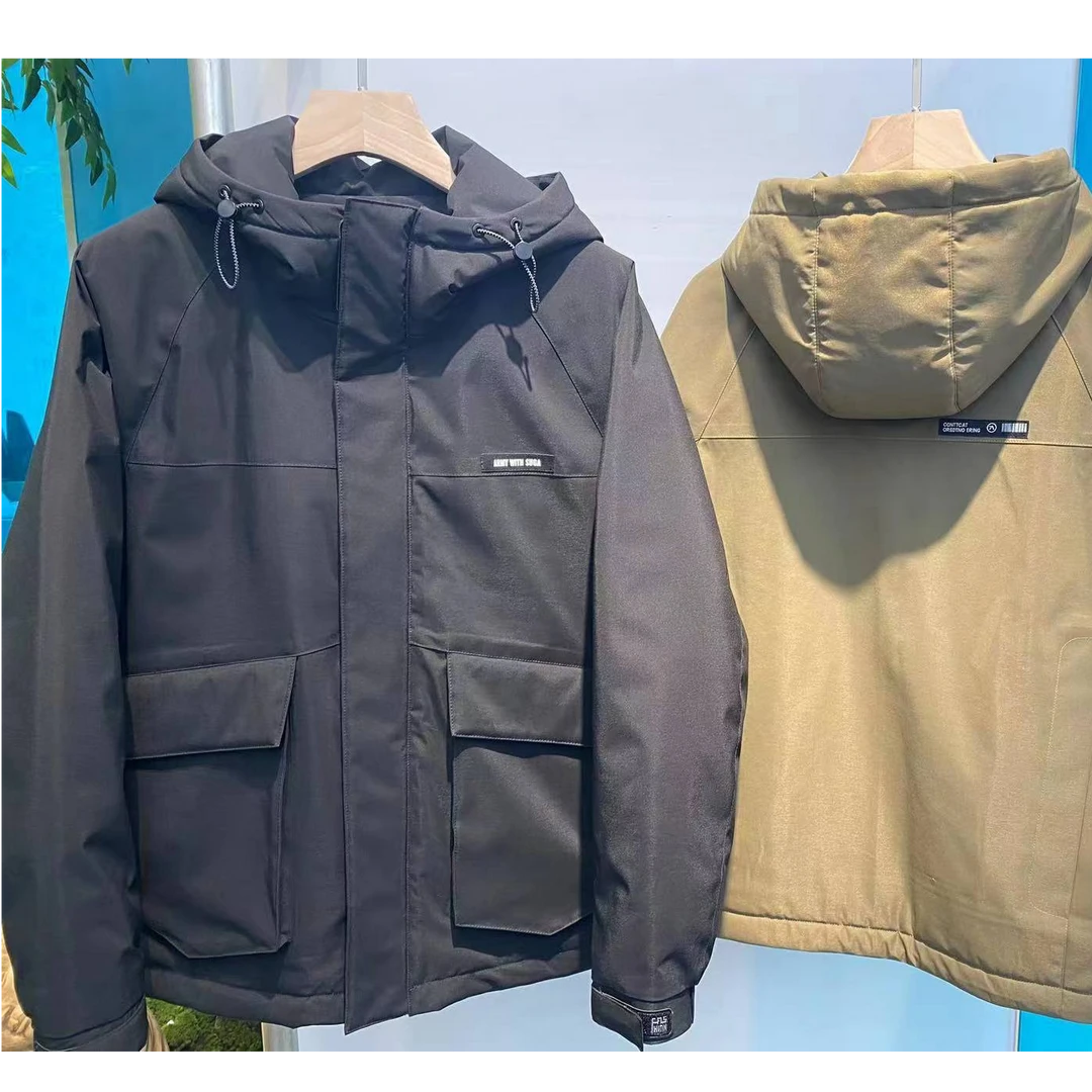 【加厚羽绒服】冬款连帽御寒鸭绒羽绒服蓬松外套-22c28