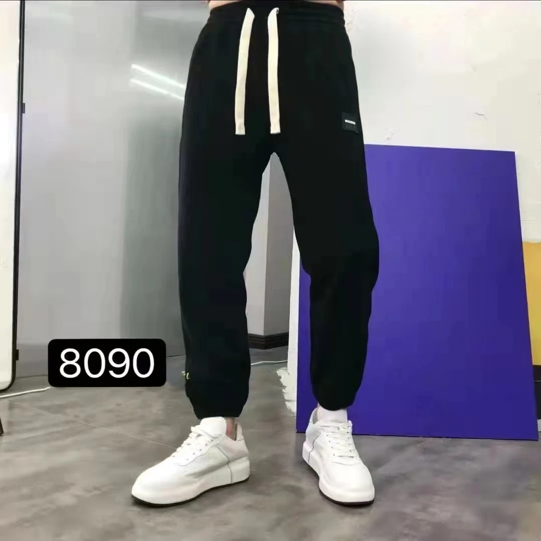 【加绒加厚休闲卫裤】冬季时尚百搭小标刺绣休闲卫裤-8090