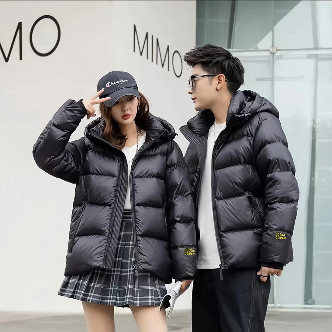 【黑金系列 90鹅绒】9398-冬季黑金系列连帽保暖羽绒服