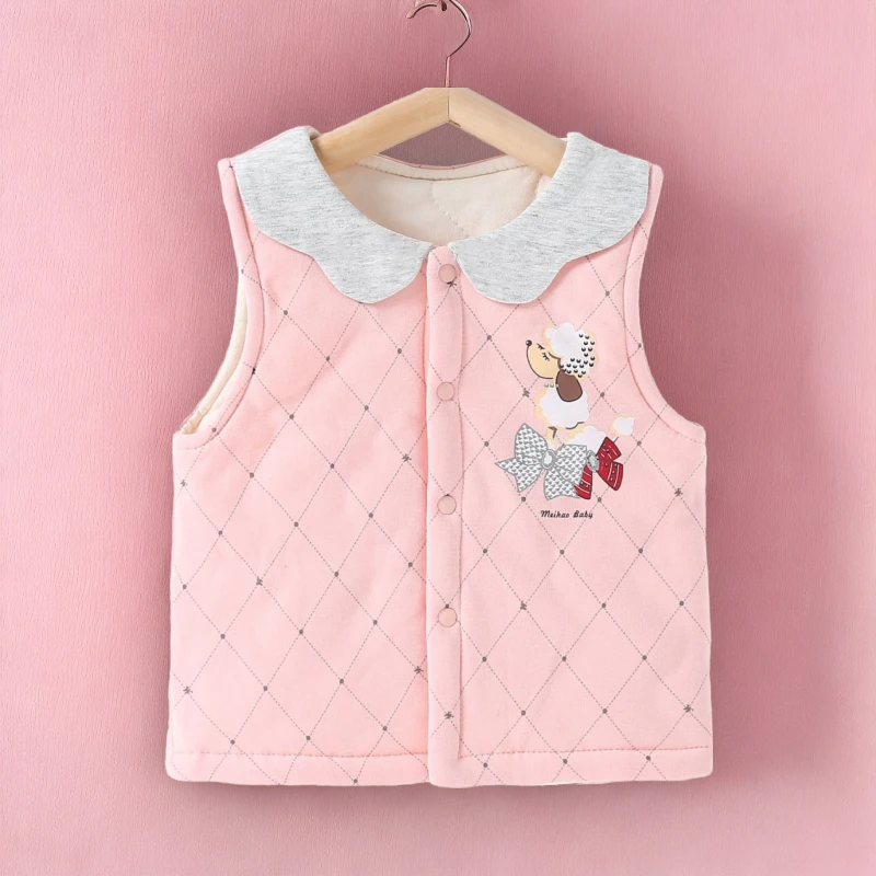秋冬190克儿童马甲婴儿加厚保暖双层儿童马甲婴儿保暖双层马夹
