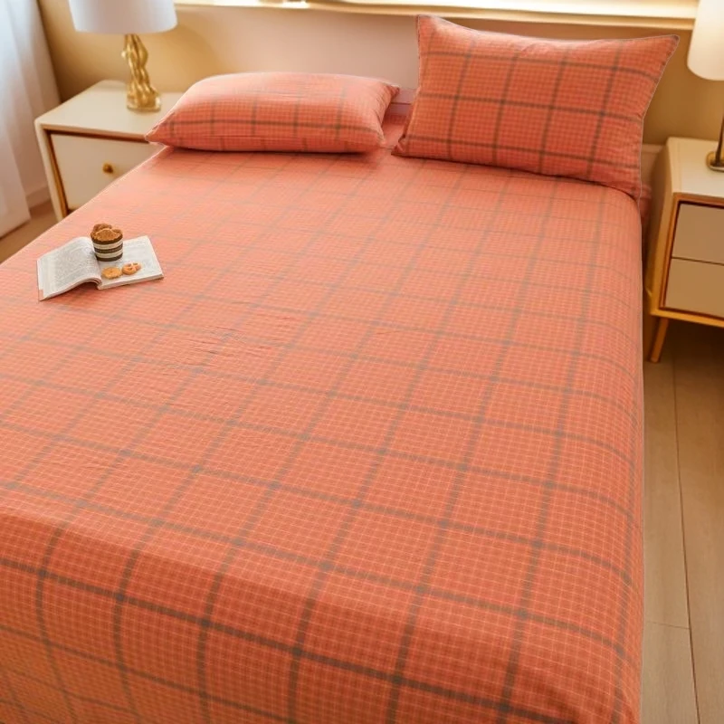 （床单）纯棉全棉色织水洗棉单人  双人床单  枕套