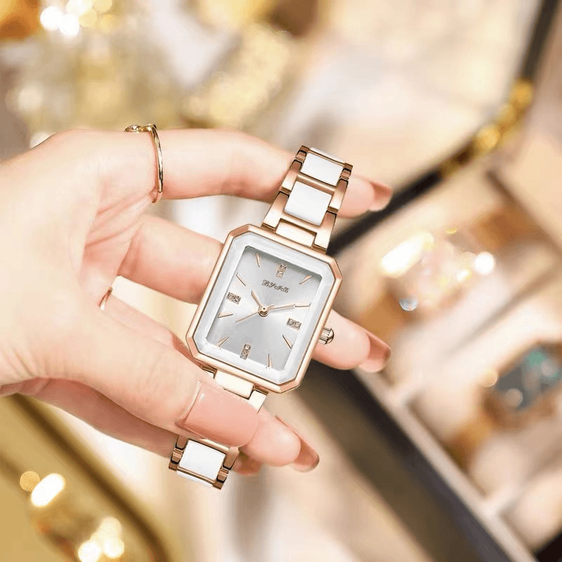 byrut/佰仑特 【官方正版】BYT陶瓷方形气质时尚潮流百搭防水手表女士腕表68007