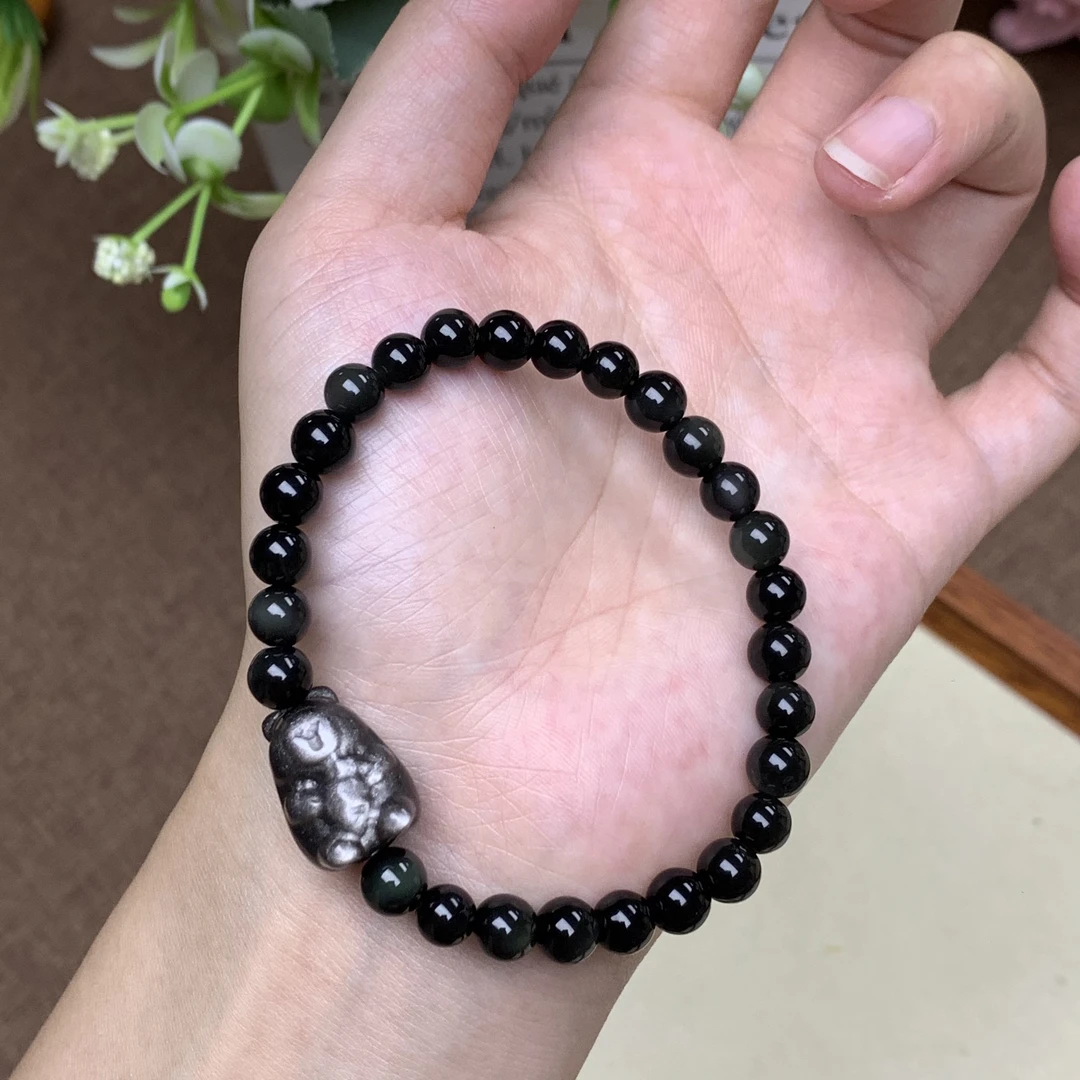 •哈哈哈 卡皮吧啦松弛感大师黑曜石设计手链8412多样性发一件哦