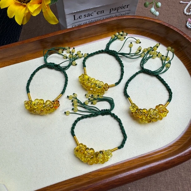 •金桔桂花 天然琥珀蜜蜡金珀桂花默认瑕疵 多样性发货一件 A9131