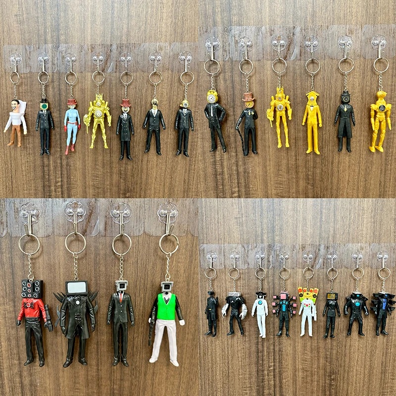 泰坦电视人时钟王钥匙扣挂件马桶人vs监控人红绿灯人书包挂饰玩具