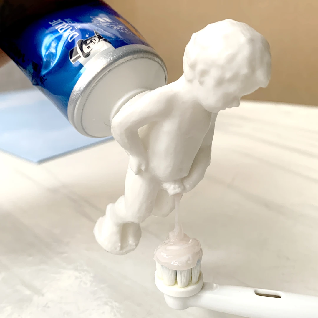 可爱撒尿小孩整蛊牙膏头儿童刷牙搞怪挤牙膏神器尿尿小童玩具礼物