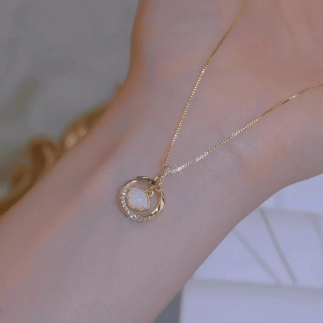 JIN BAI ZHENG 钛钢项链 轻奢时尚一贝子项链女款精致百搭不掉色