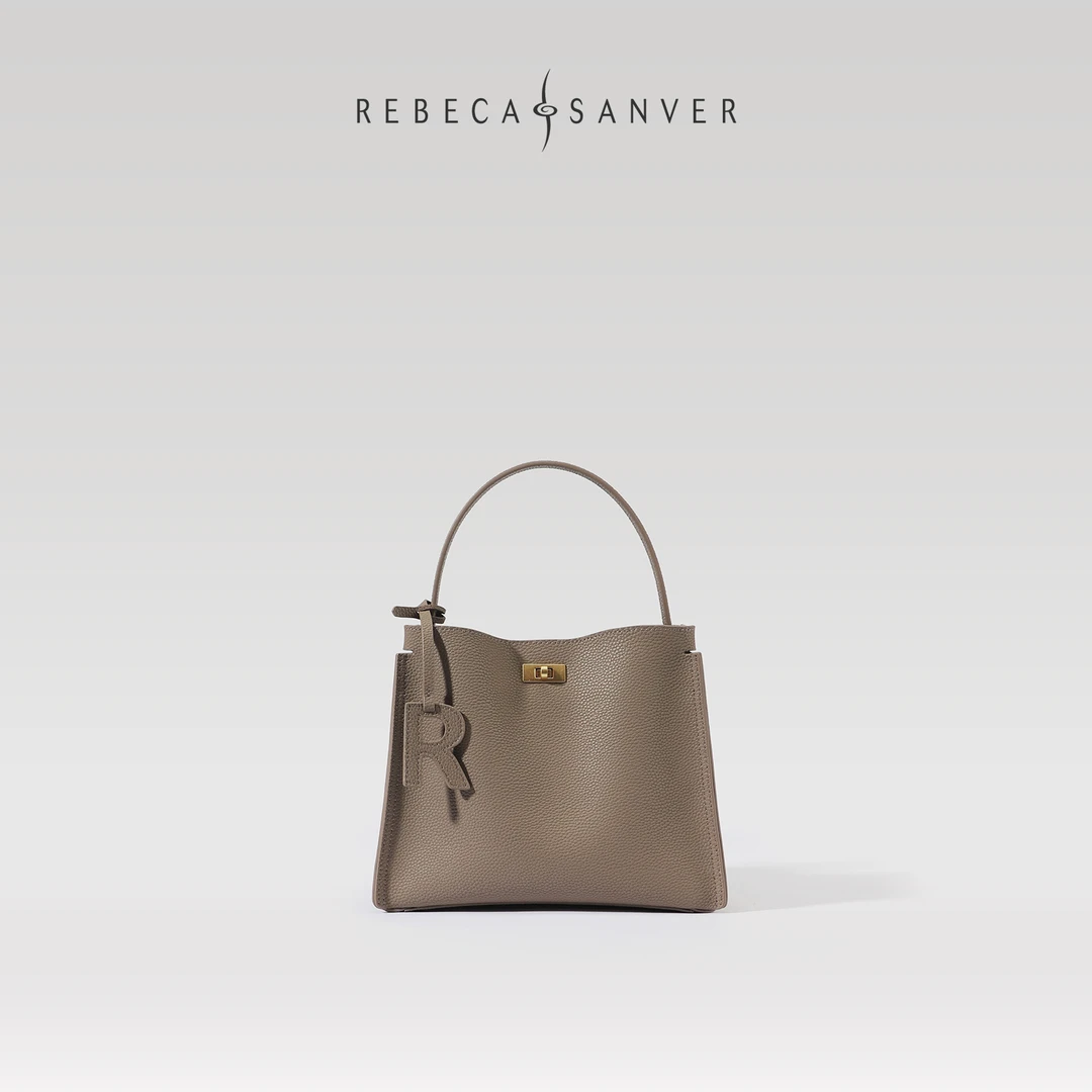 REBECA SANVER马德里系列斜挎包手拎包牛角桶包复古优雅通勤经典