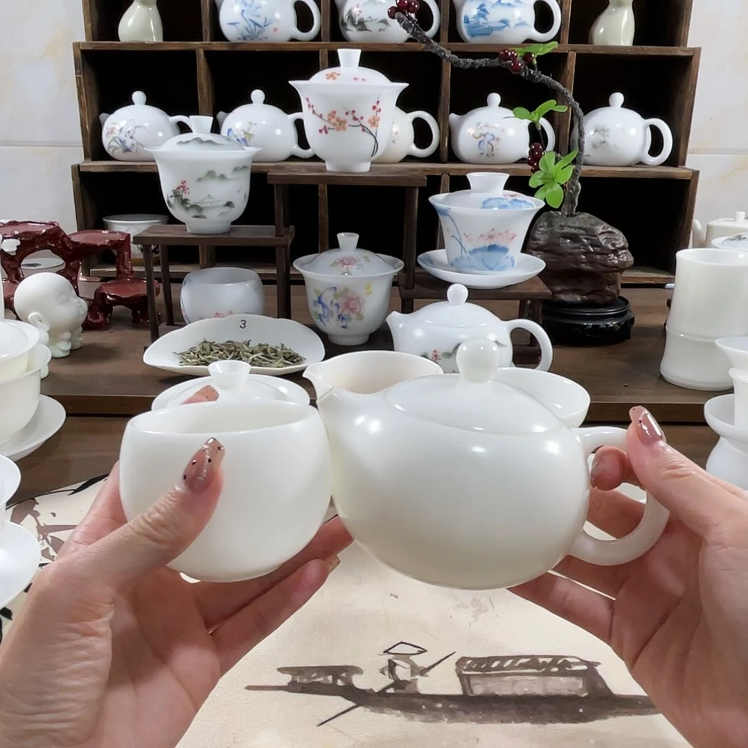 【闪购商品】皓*璞玉高冰凤鸣西施壶送杯子