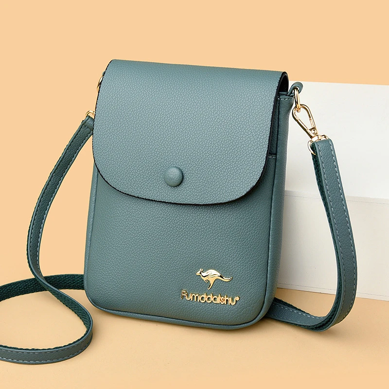 高档正品时尚真皮女包时尚新款软皮单肩斜挎迷你小包竖款手机包