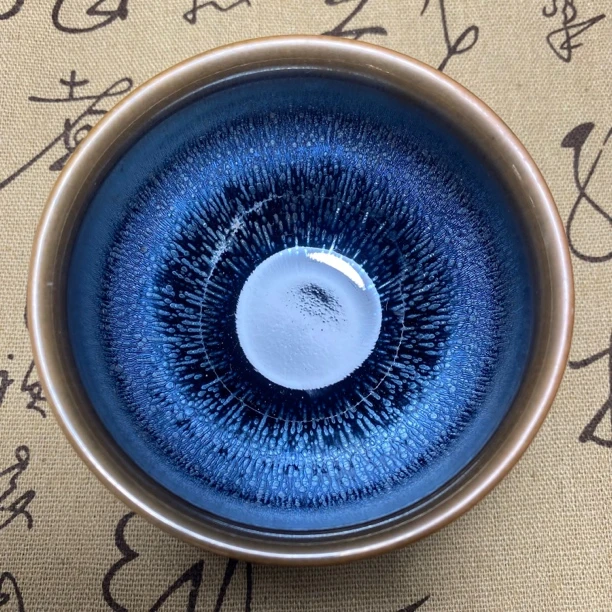 建窑建盏油滴釉面将军器型主人杯