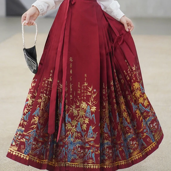 【金竹迎春】2024新款马面裙原创汉服新中式明制妆花中国风四季日常