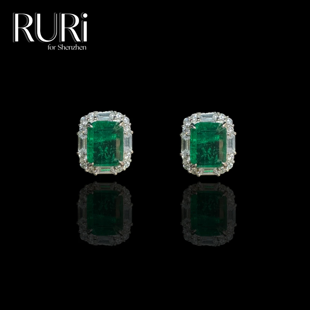 925银合成锆石耳饰 RURI  简约时尚方糖设计T镶嵌绿石耳饰 A0859