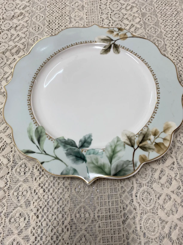 金边绿叶10.5英寸平盘 新店福利拍一发二 P10.5-68