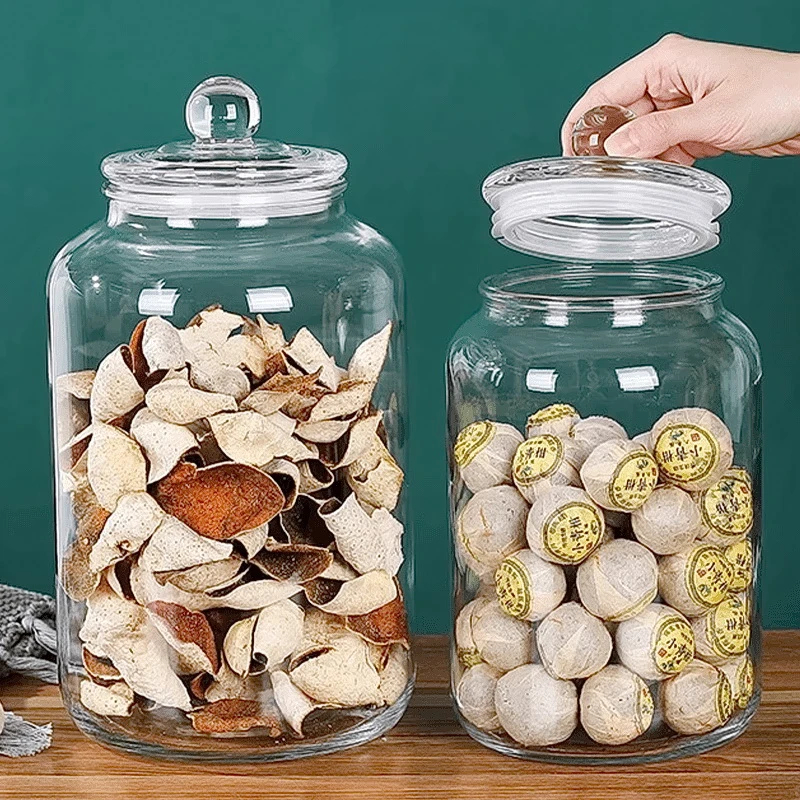 大容量陈皮储存罐专用玻璃罐装密封瓶食品级茶叶罐鱼胶花胶储物罐
