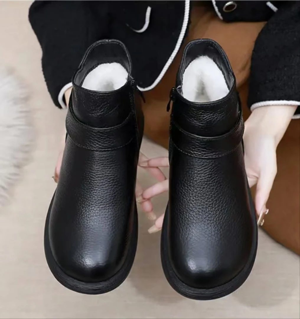 168-8黑色断码清仓真皮短靴马丁靴