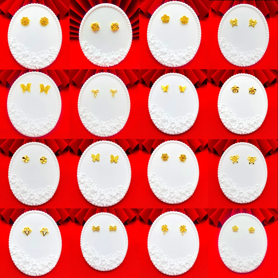 铜合金耳饰 【时尚精致耳钉】百搭气质简约经典轻奢女款手工耳钉