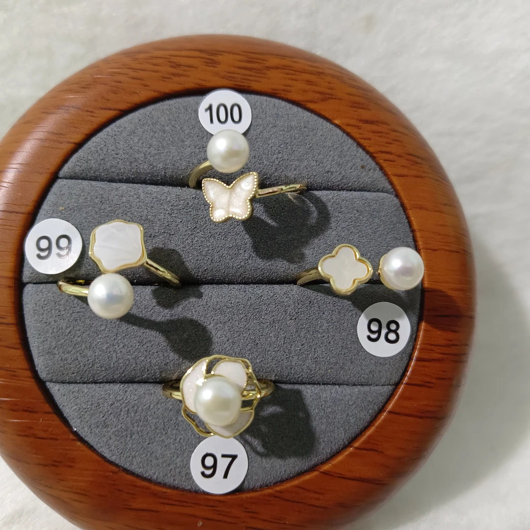 【福利一】天然淡水珍珠戒指（合金活口戒托）