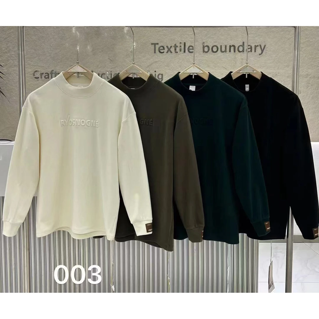 秋季新款青年男士长袖字母钢印套头打底衫003