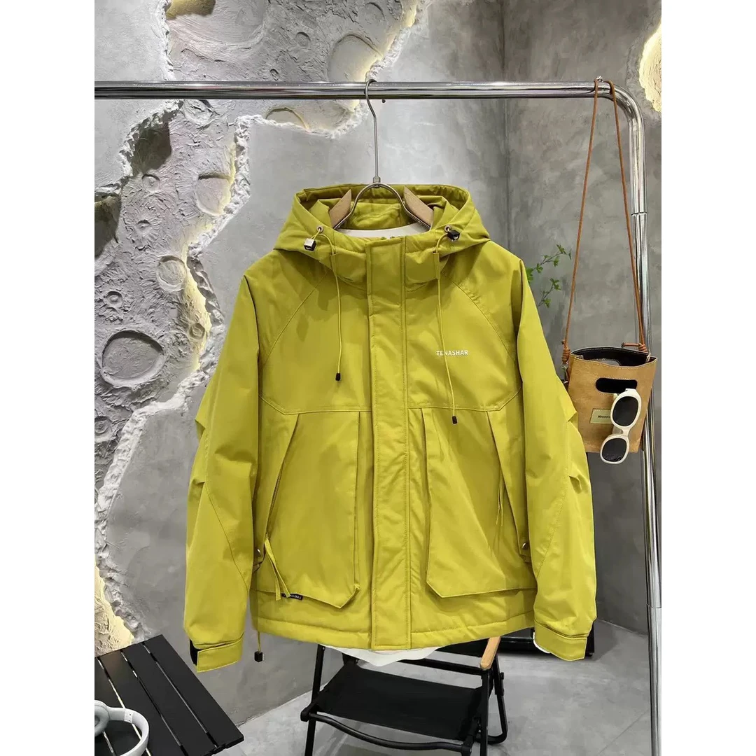 二棉秋冬户外百搭潮流休闲运动连帽男装厚外套8825