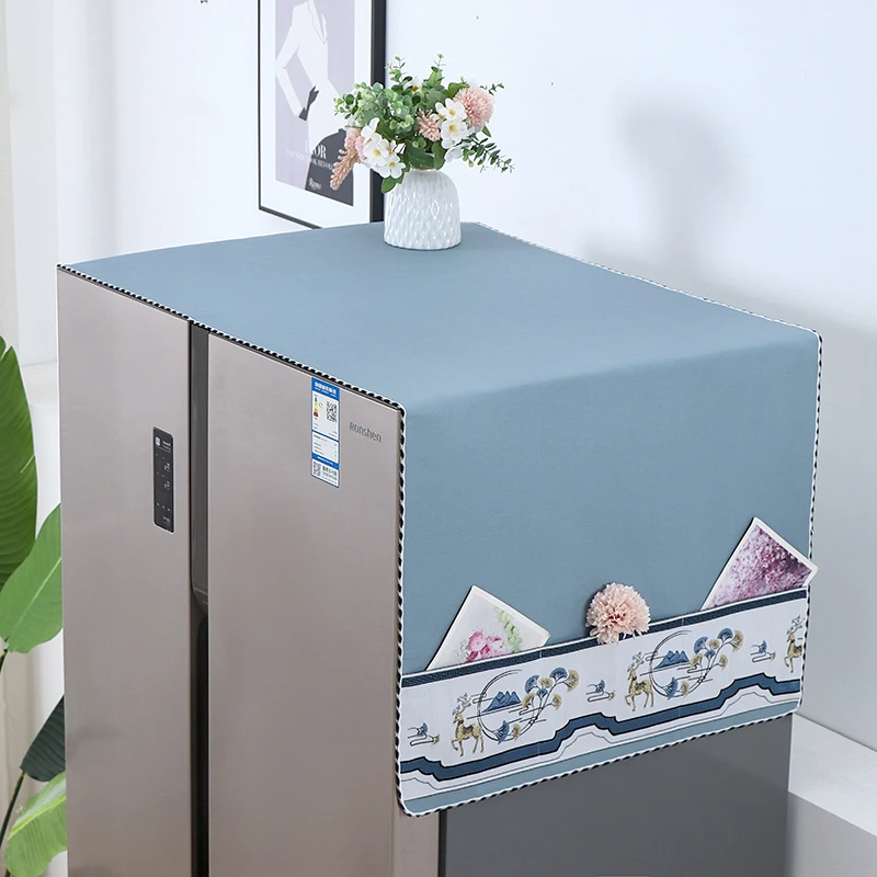 居家高端冰箱防尘罩单双开简约冰箱罩防水防污现代冰箱洗衣机盖布