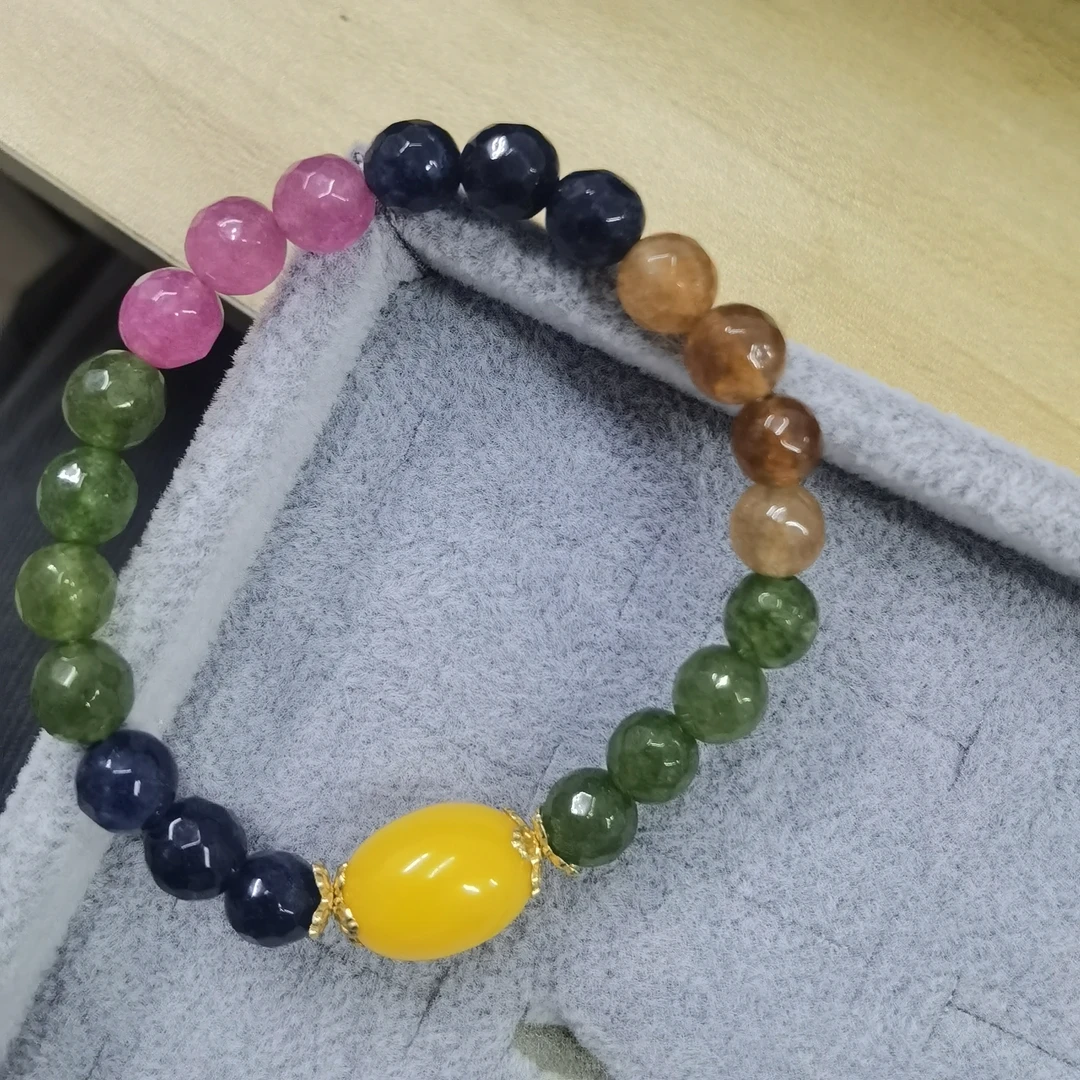 碧玺手串切割面工艺多样性发一H2736