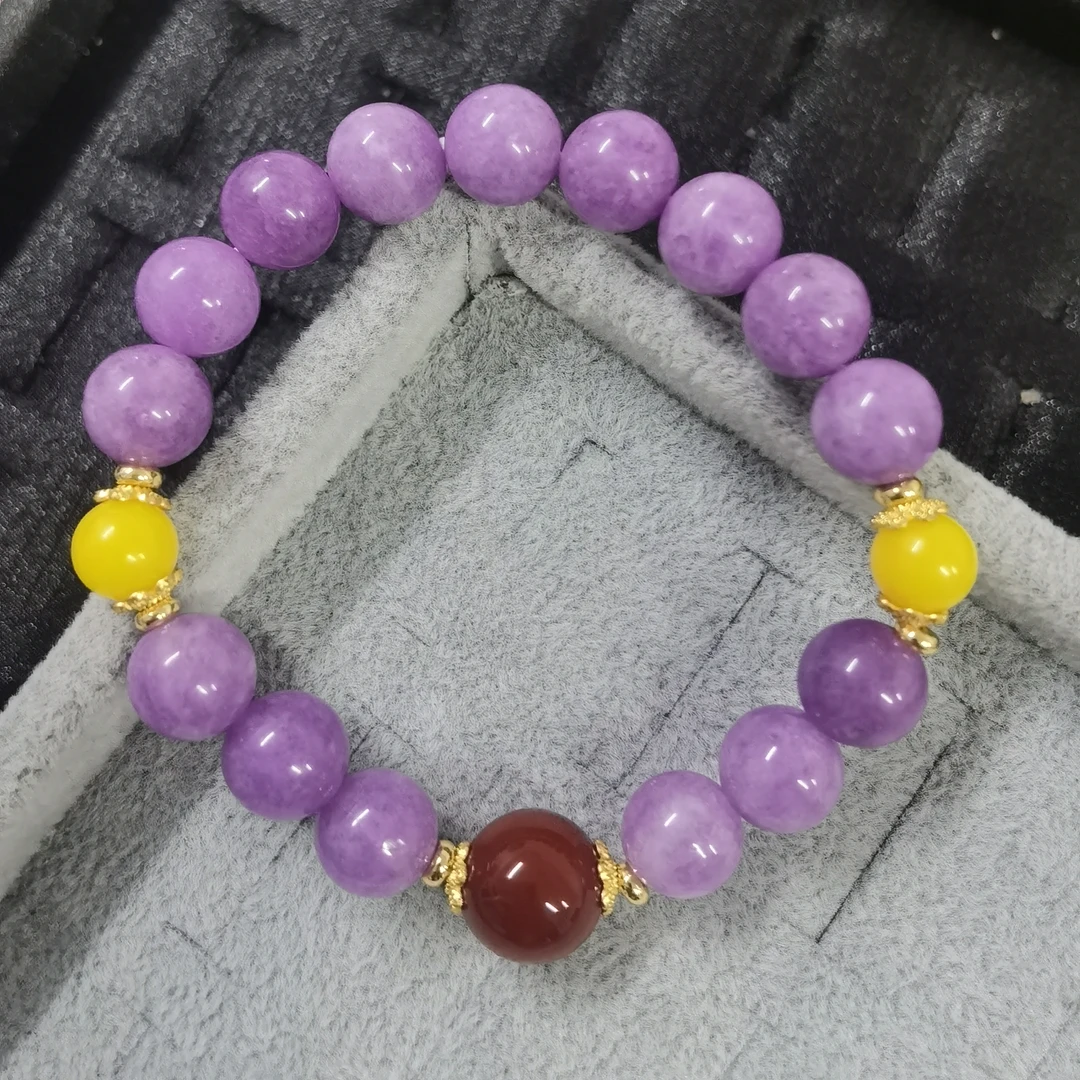 紫锂辉南红手串紫色时尚多样性发一H2852