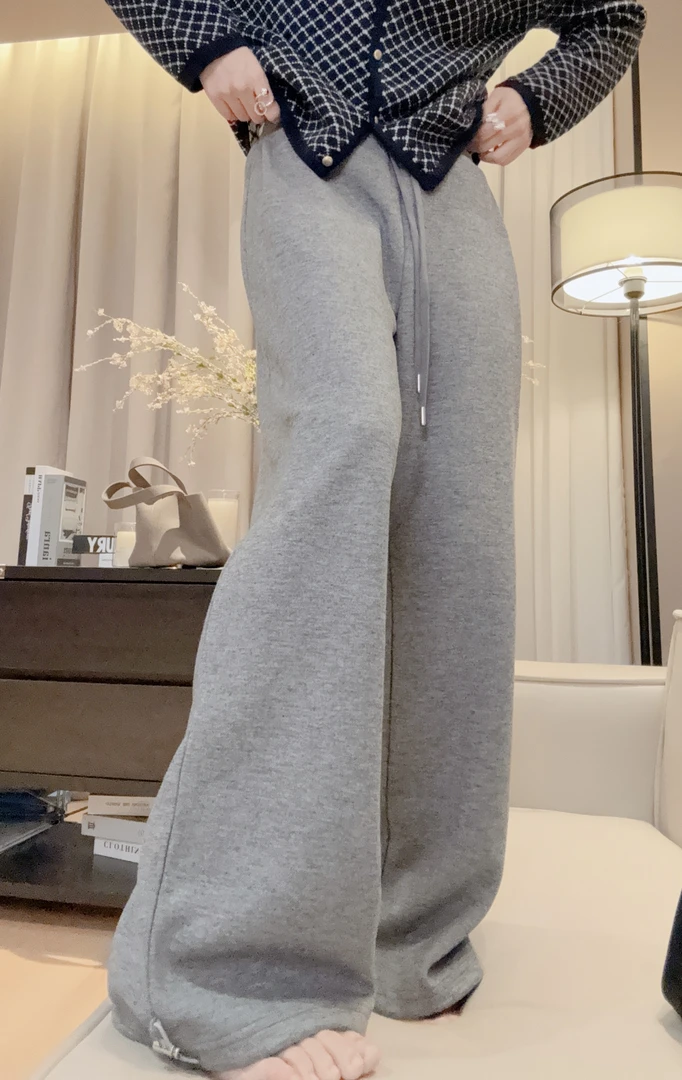 LAU+【悦神】山羊绒混纺高定面料阔腿原创设计师秋冬新款女装裤宽松