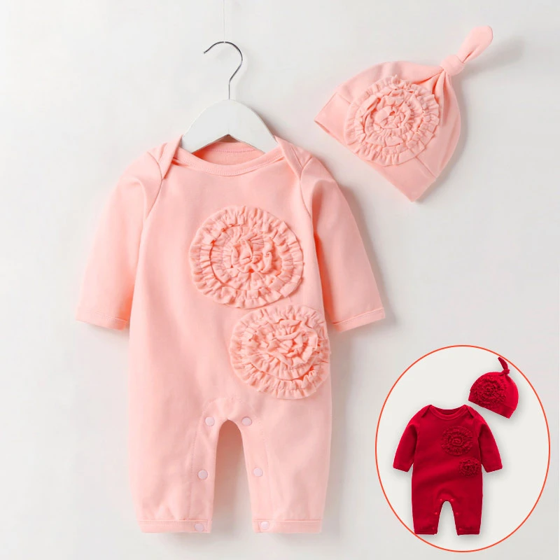 百天婴儿衣服网红款连体衣春秋款婴幼儿秋冬韩国秋季女宝宝百日宴