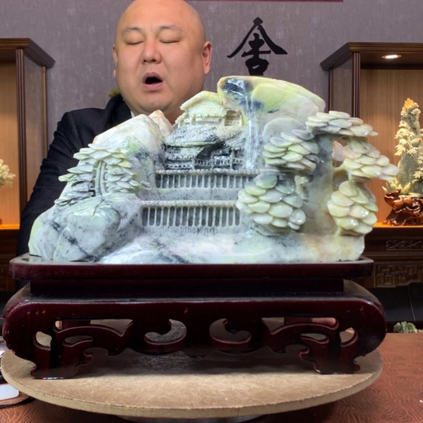 【闪购商品】蛇纹石玉摆件未镶嵌晖*