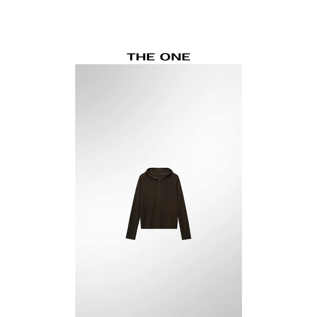 【AZE JIA】松果 设计感绵羊毛休闲连帽打底衫 CC41017M2