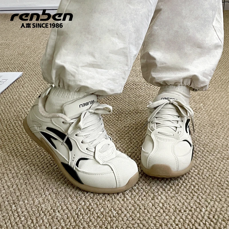 人本官方旗舰店德训鞋女2025秋季新款百搭网红休闲鞋潮鞋女鞋ins