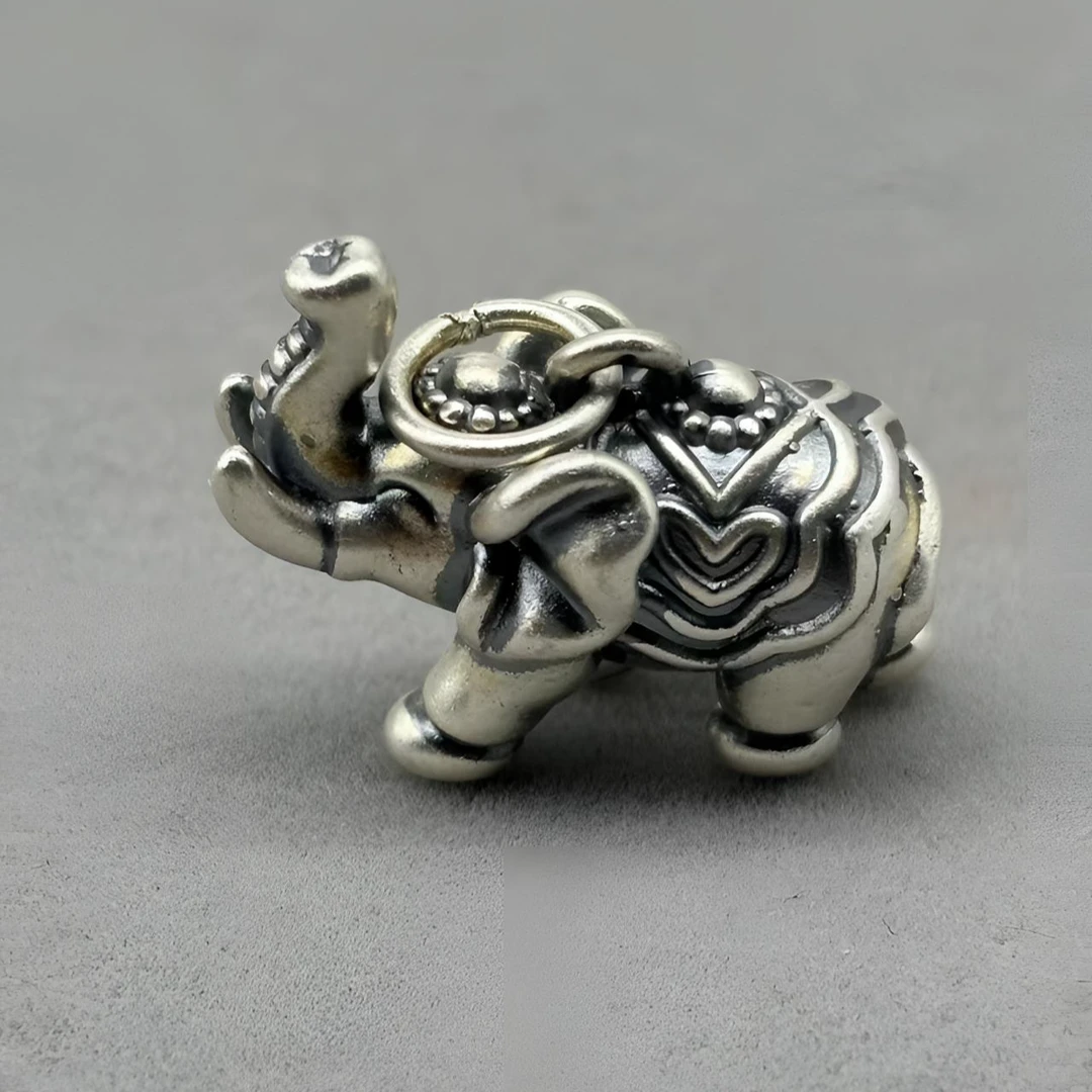 足银银制品 足银999大象手工配饰配件