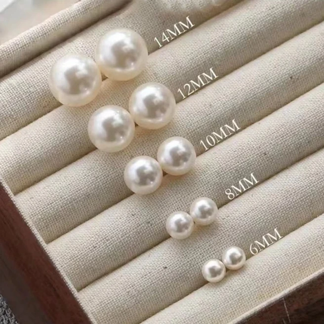 铜合金仿珍珠耳饰 百搭925银针简约大气高级感潮流优雅法式耳钉