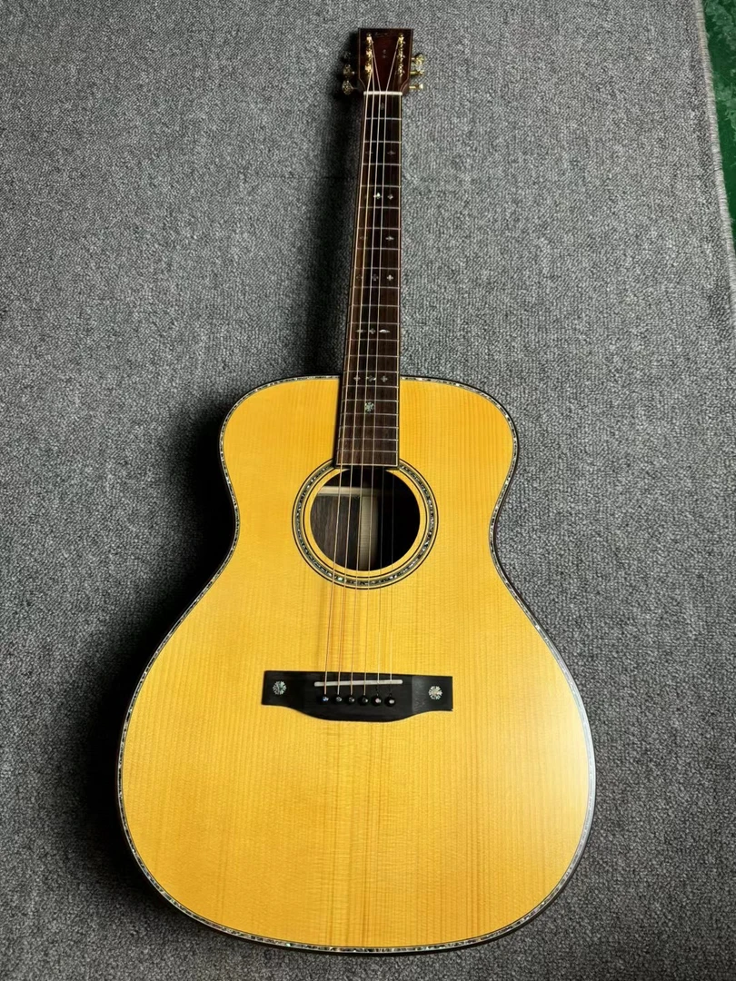 40寸哑光马枚手工全单吉他