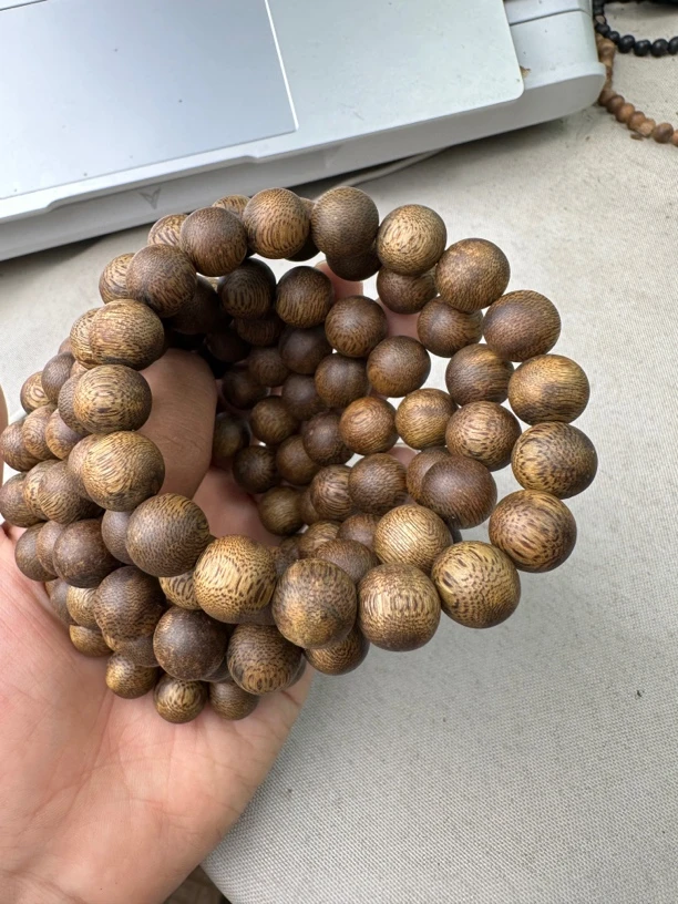 奇楠沉香白奇虫漏圆珠单圈卡12多样性发一条