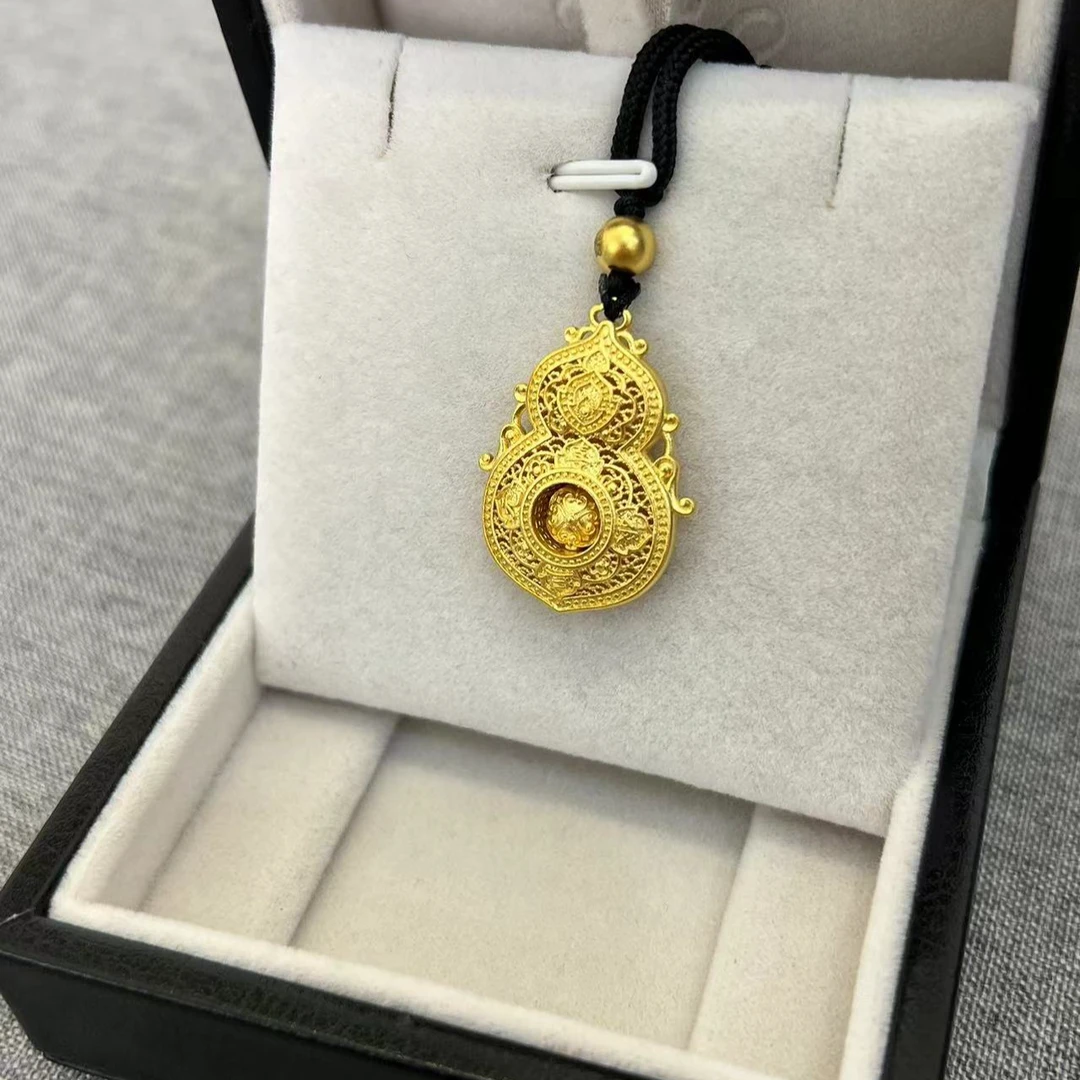 【东豪珠宝】足金四美葫芦百搭传承全素福禄吊坠（多样性发其一）