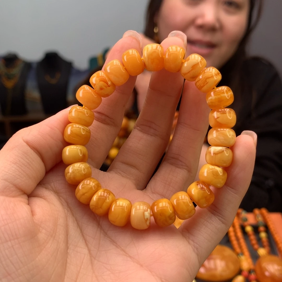 蜜蜡手串未镶嵌天然
