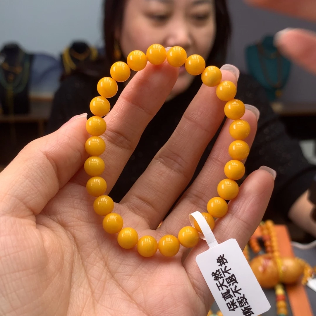 蜜蜡手串未镶嵌天然