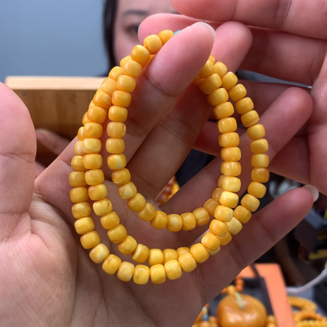 蜜蜡手串未镶嵌天然