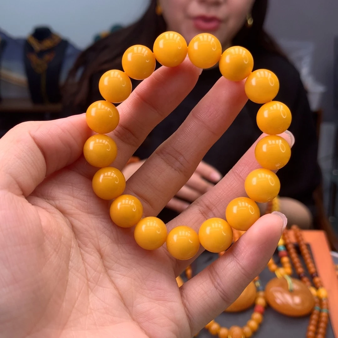 蜜蜡手串未镶嵌天然