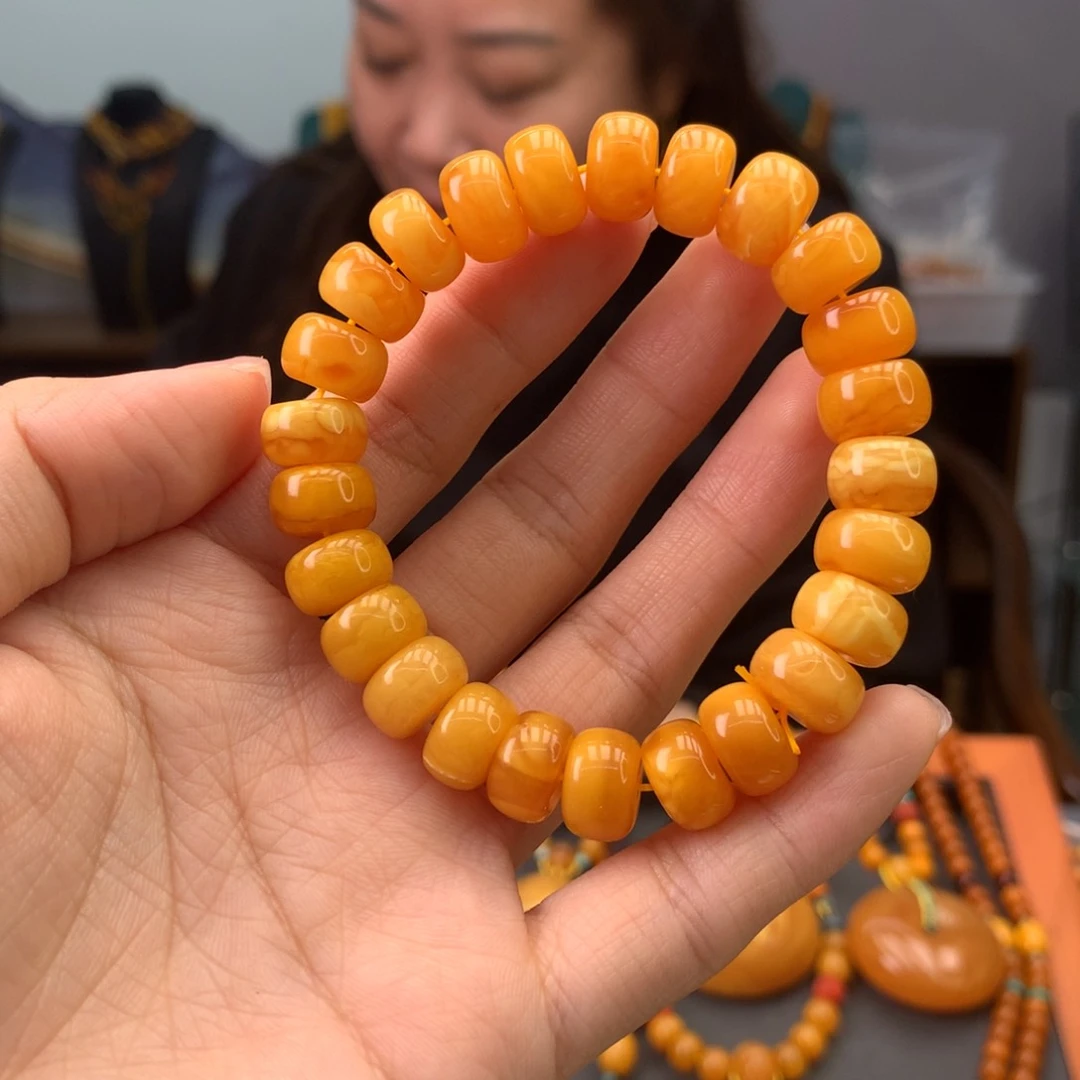 蜜蜡手串未镶嵌天然