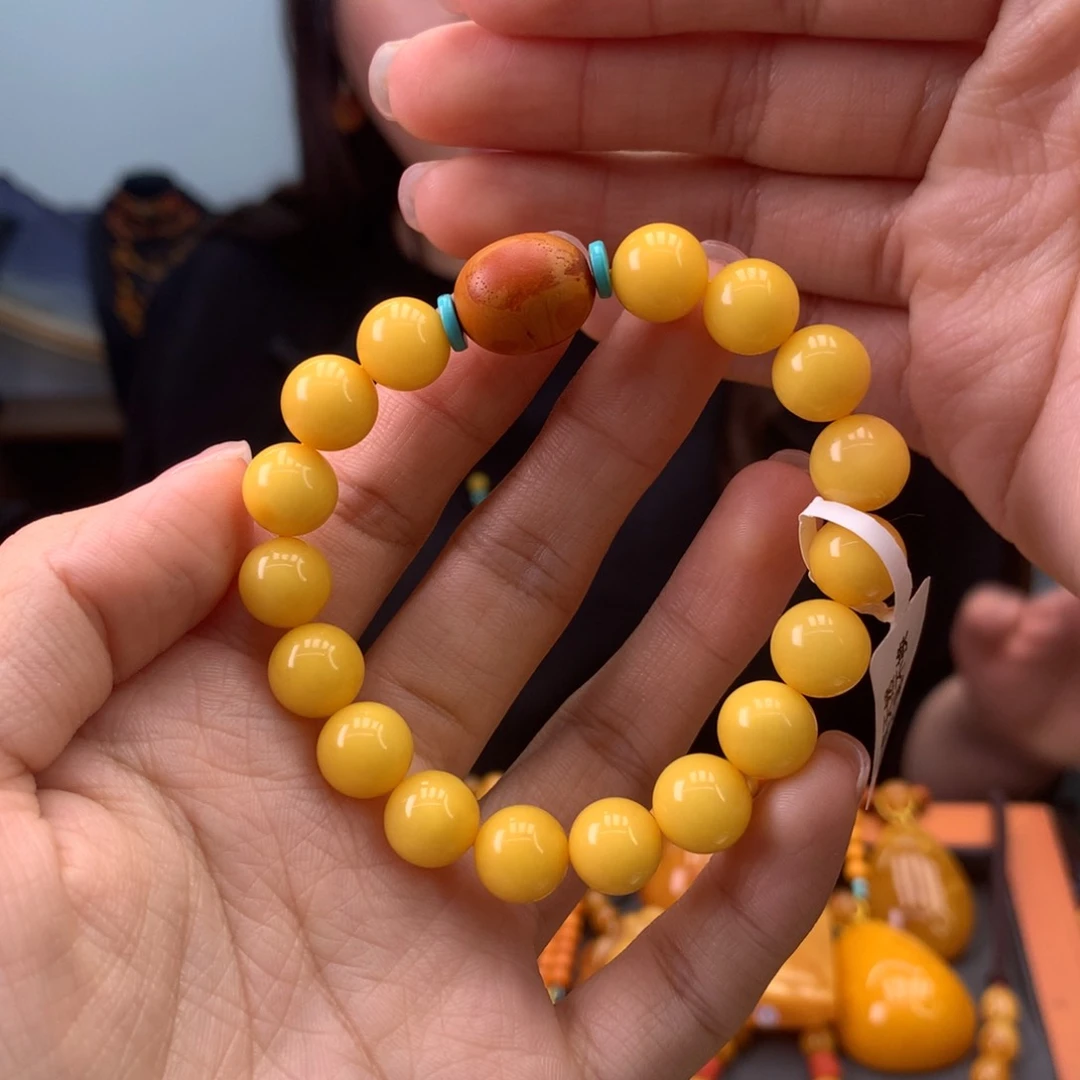 蜜蜡手串未镶嵌天然