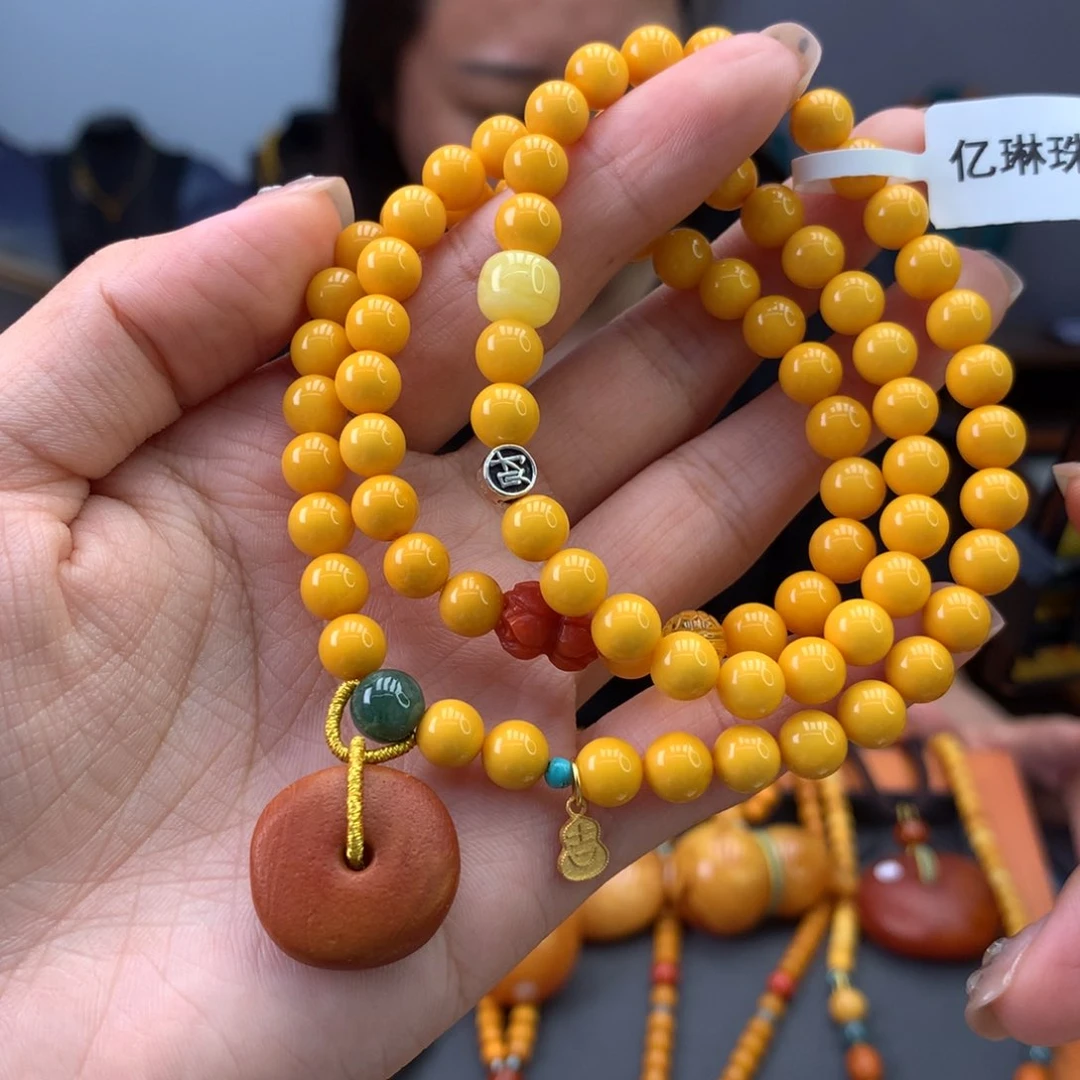 蜜蜡手串未镶嵌天然