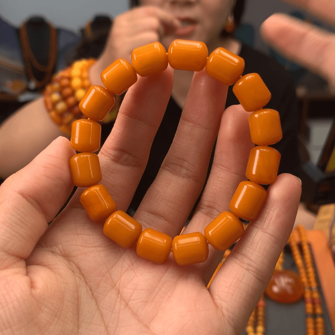 蜜蜡手串未镶嵌天然