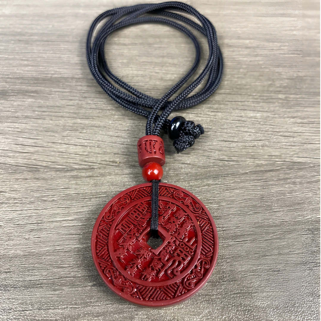 含辰砂工艺品A24山鬼花钱辰砂紫金砂吊坠