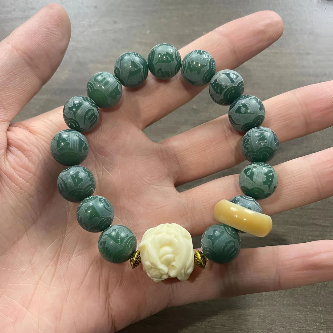 A29绿菩提根卡1.2设计款单圈手串