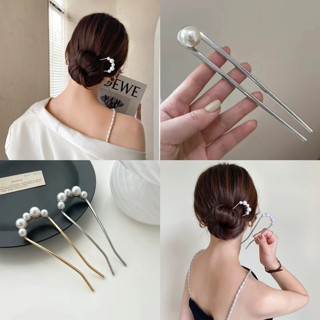 高级感U型发簪盘发新中式气质后脑勺现代古风小众女百搭简约日常